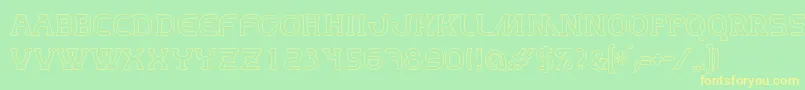 MastumHollow Font – Yellow Fonts on Green Background