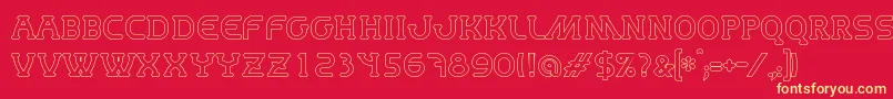 MastumHollow Font – Yellow Fonts on Red Background