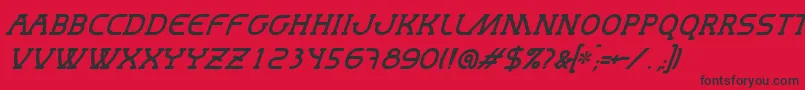 MastumItalic Font – Black Fonts on Red Background