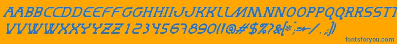 Weitere Informationen zur MastumItalic-Schriftart MastumItalic-Schriftart – Blaue Schriften auf orangefarbenem Hintergrund