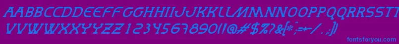 MastumItalic Font – Blue Fonts on Purple Background