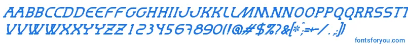 フォントMastumItalic – 白い背景に青い文字