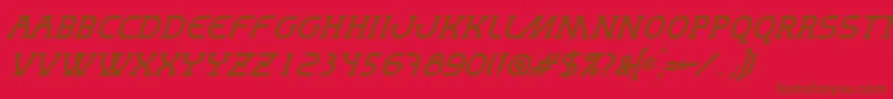 MastumItalic-fontti – ruskeat fontit punaisella taustalla