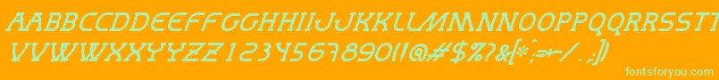 Weitere Informationen zur MastumItalic-Schriftart MastumItalic-Schriftart – Grüne Schriften auf orangefarbenem Hintergrund