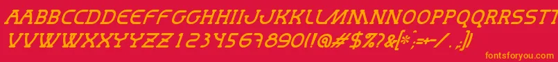 Шрифт MastumItalic – оранжевые шрифты на красном фоне