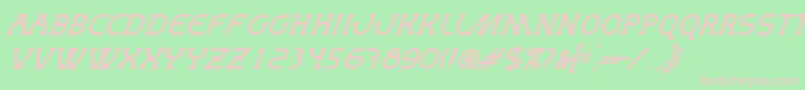 フォントMastumItalic – 緑の背景にピンクのフォント