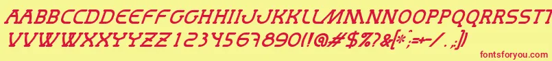 MastumItalic Font – Red Fonts on Yellow Background