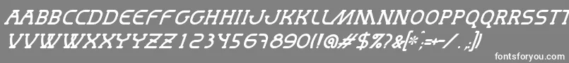 フォントMastumItalic – 灰色の背景に白い文字