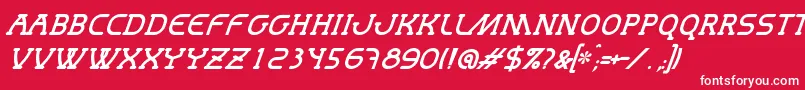 フォントMastumItalic – 赤い背景に白い文字