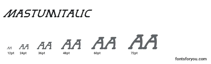 MastumItalic Font Sizes