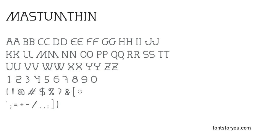 Police MastumThin - Alphabet, Chiffres, Caractères Spéciaux
