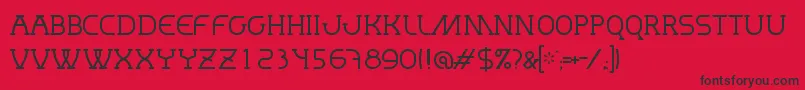 フォントMastumThin – 赤い背景に黒い文字