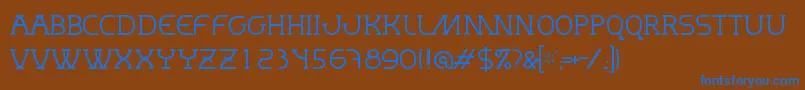 MastumThin Font – Blue Fonts on Brown Background