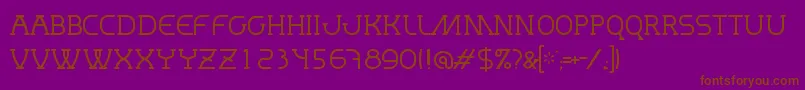 MastumThin-Schriftart – Braune Schriften auf violettem Hintergrund