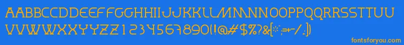 MastumThin Font – Orange Fonts on Blue Background