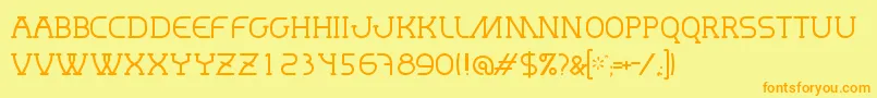 MastumThin Font – Orange Fonts on Yellow Background