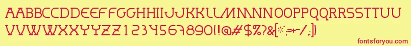 MastumThin Font – Red Fonts on Yellow Background