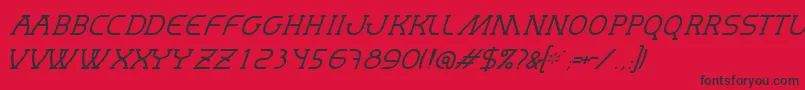 MastumThinItalic Font – Black Fonts on Red Background