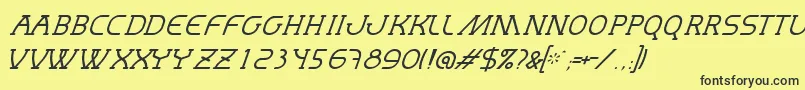 MastumThinItalic Font – Black Fonts on Yellow Background