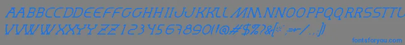 Więcej informacji o czcionce MastumThinItalic Czcionka MastumThinItalic – niebieskie czcionki na szarym tle