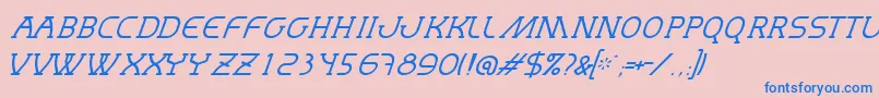 MastumThinItalic Font – Blue Fonts on Pink Background