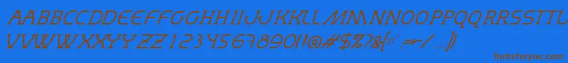MastumThinItalic Font – Brown Fonts on Blue Background