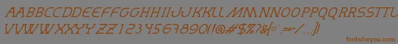 MastumThinItalic Font – Brown Fonts on Gray Background