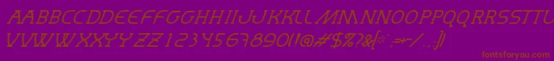 MastumThinItalic Font – Brown Fonts on Purple Background