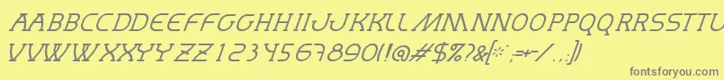 MastumThinItalic Font – Gray Fonts on Yellow Background
