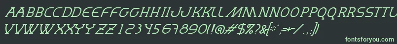 MastumThinItalic Font – Green Fonts on Black Background