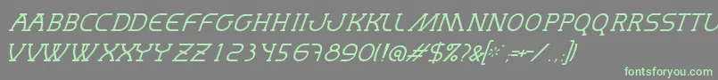 MastumThinItalic Font – Green Fonts on Gray Background