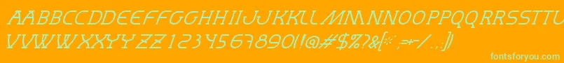 MastumThinItalic Font – Green Fonts on Orange Background