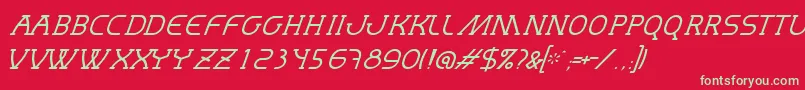 MastumThinItalic Font – Green Fonts on Red Background