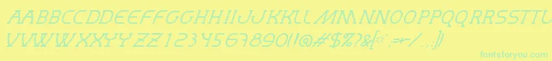 MastumThinItalic Font – Green Fonts on Yellow Background