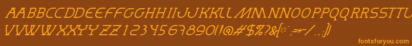 MastumThinItalic Font – Orange Fonts on Brown Background