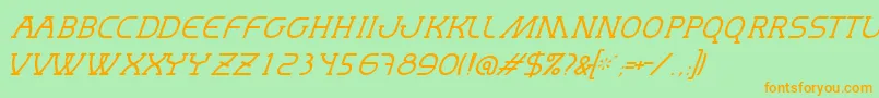 MastumThinItalic Font – Orange Fonts on Green Background