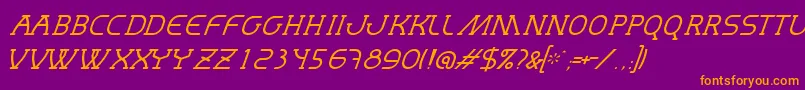 MastumThinItalic Font – Orange Fonts on Purple Background