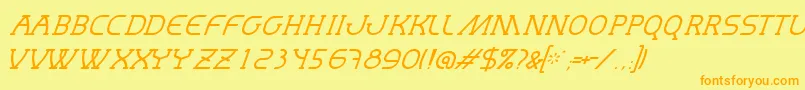 MastumThinItalic Font – Orange Fonts on Yellow Background