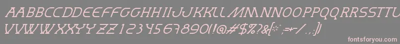 Шрифт MastumThinItalic – розовые шрифты на сером фоне