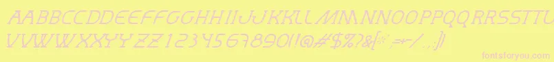 MastumThinItalic Font – Pink Fonts on Yellow Background