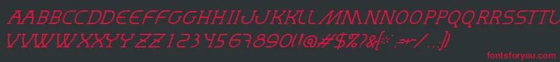 MastumThinItalic Font – Red Fonts on Black Background