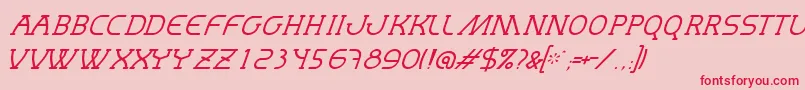 MastumThinItalic Font – Red Fonts on Pink Background
