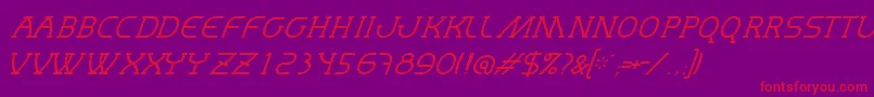 MastumThinItalic Font – Red Fonts on Purple Background