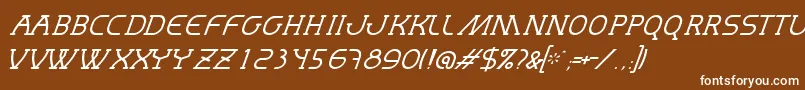 MastumThinItalic Font – White Fonts on Brown Background
