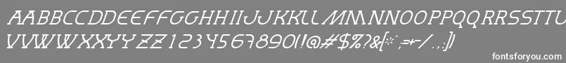 フォントMastumThinItalic – 灰色の背景に白い文字