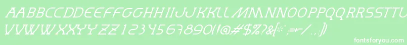 MastumThinItalic Font – White Fonts on Green Background