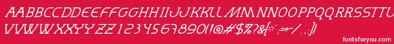 MastumThinItalic Font – White Fonts on Red Background