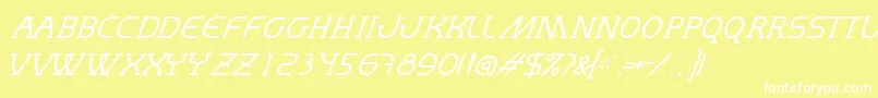 MastumThinItalic Font – White Fonts on Yellow Background