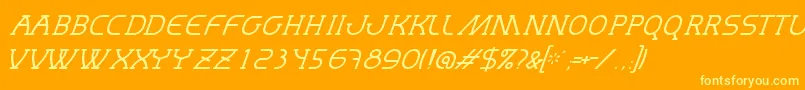 MastumThinItalic Font – Yellow Fonts on Orange Background