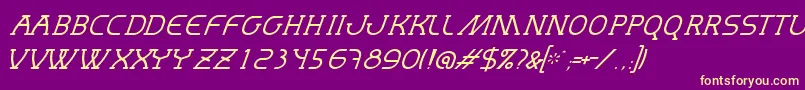 MastumThinItalic Font – Yellow Fonts on Purple Background